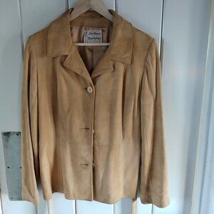 Leather Suede New England Jacket with Tie